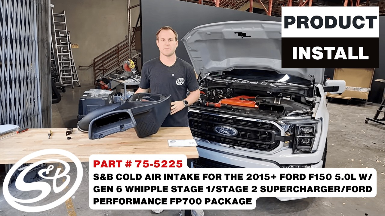 Установка впускной системы S&B | Ford F150 5.0L 2015+ с двигателем Whipple 6-го поколения Stage 1...