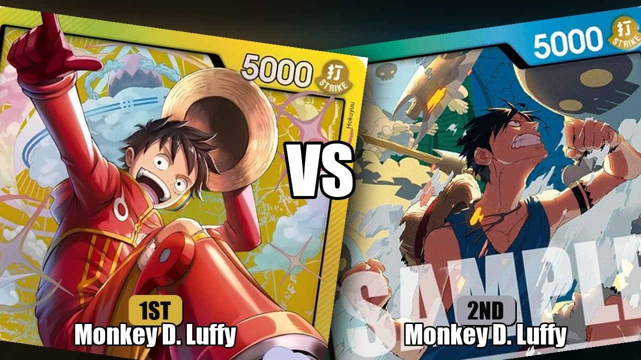 Blue/Green Monkey.D.Luffy (OP16-022) vs Yellow Monkey.D.Luffy (ST29-001)