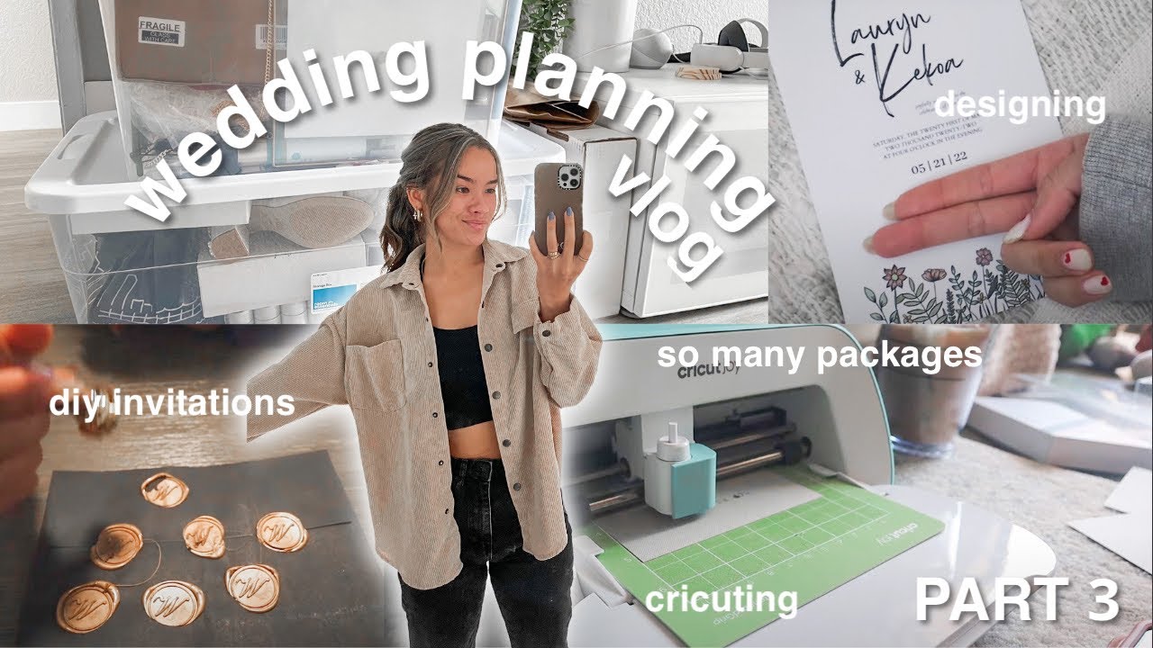 WEDDING PLANNING VLOG PT. 3 (diy invitations w/ wax seals, SO MANY packages, flower girl boxes, etc)
