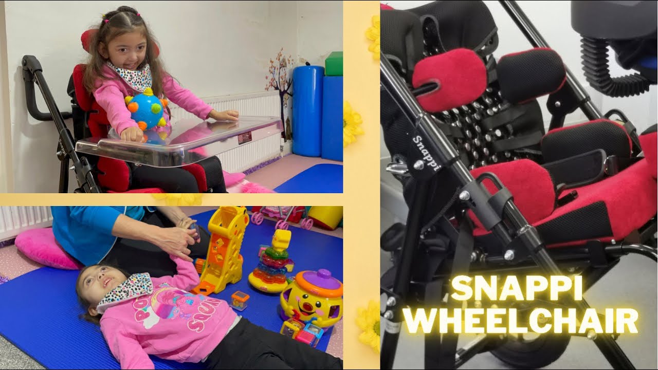 Anaya's new wheelchair. Snappi pushchair with Matrix seating. Occupational therapy. Special needs