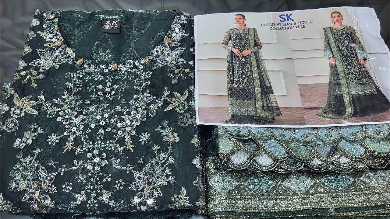 SK ✨ Exclusive💥Eid Festival Organza Dress 2026 | Pakistani Threepiece price in Dhaka | New Eid Dress
