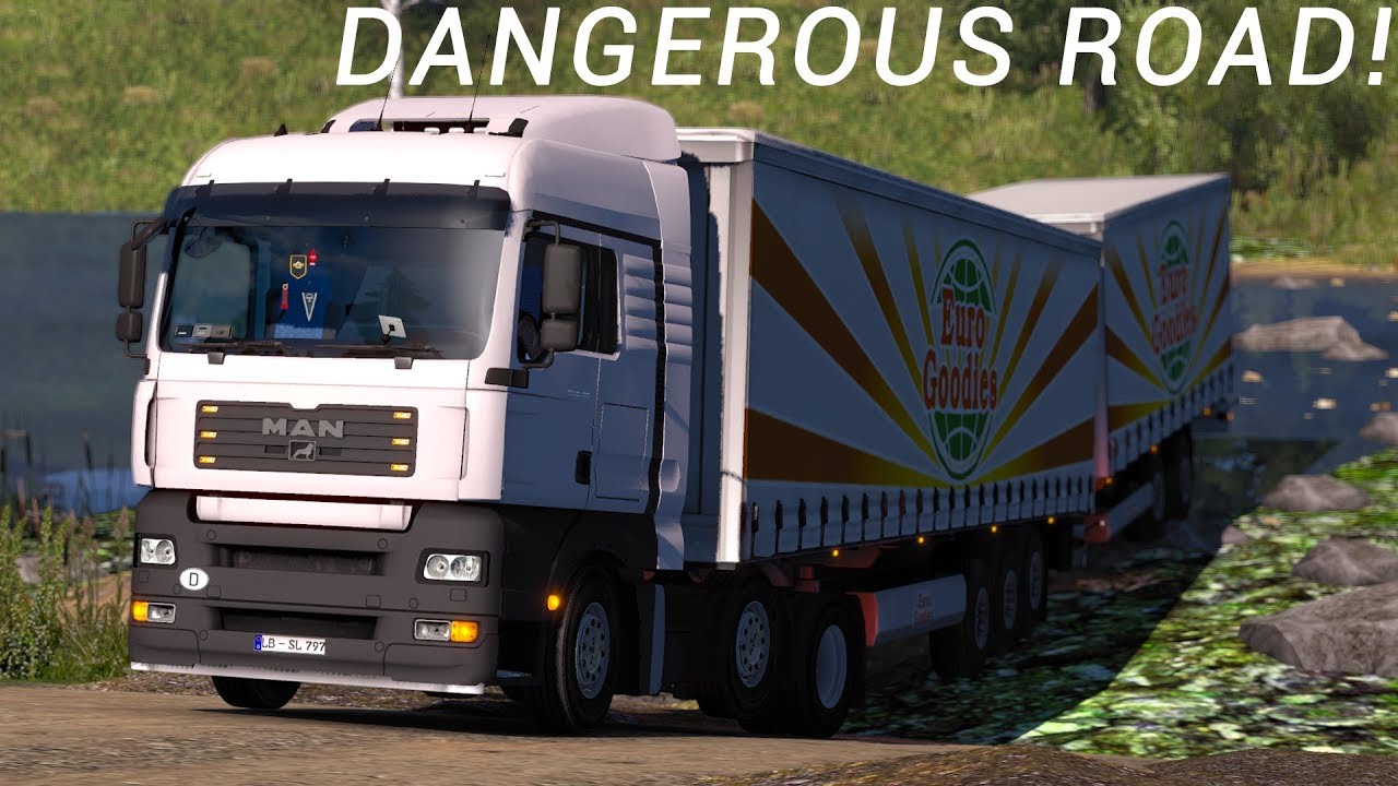 DANGEROUS WATER-ROAD | MAN TGA Gigaliner 25m | Nelvo