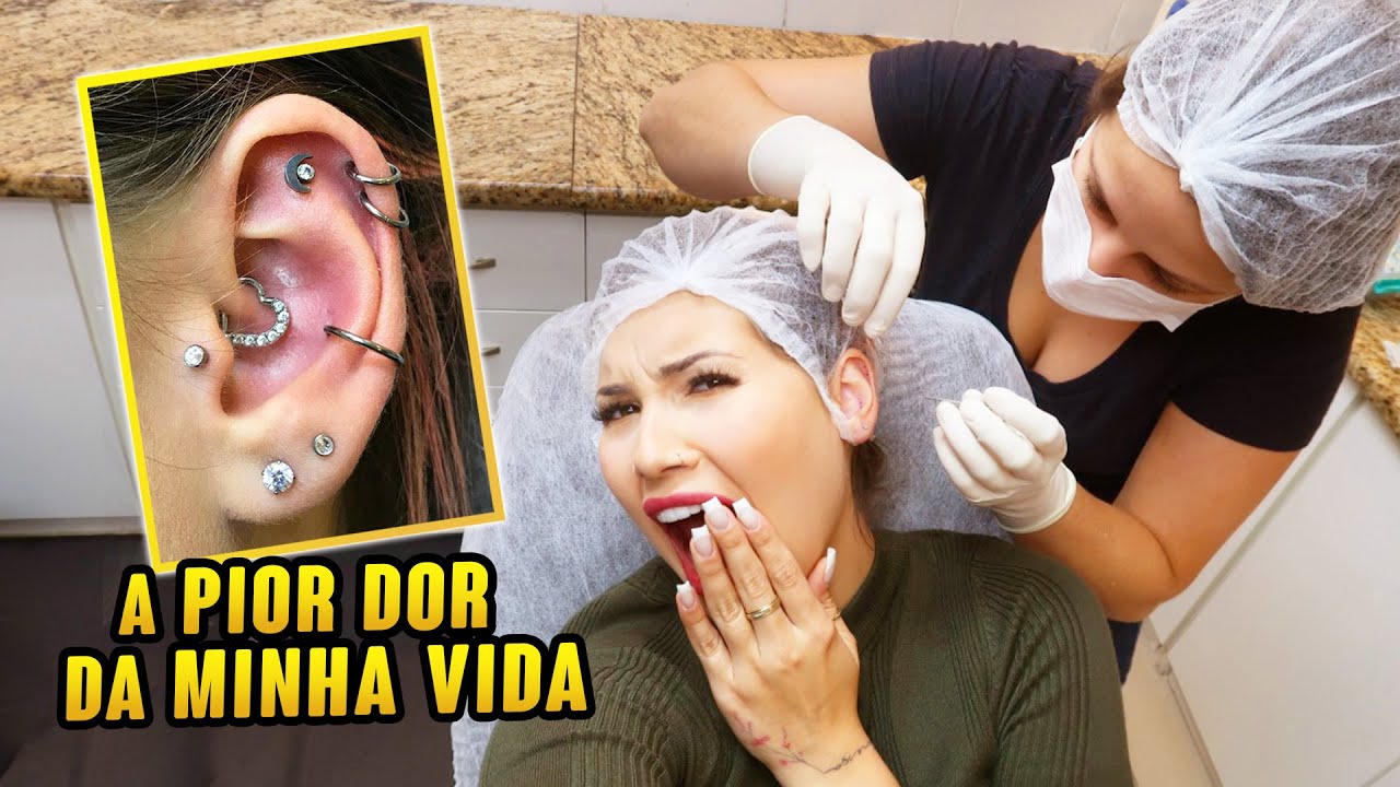 COLOQUEI VÁRIOS PIERCINGS NO MESMO DIA!!!
