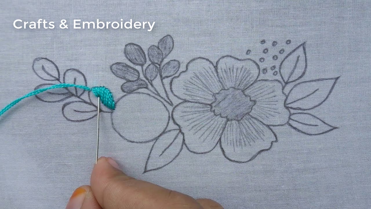 New Hand Embroidery  | Super Easy Flower Embroidery Tutorial for Beginner | Flower Embroidery Design