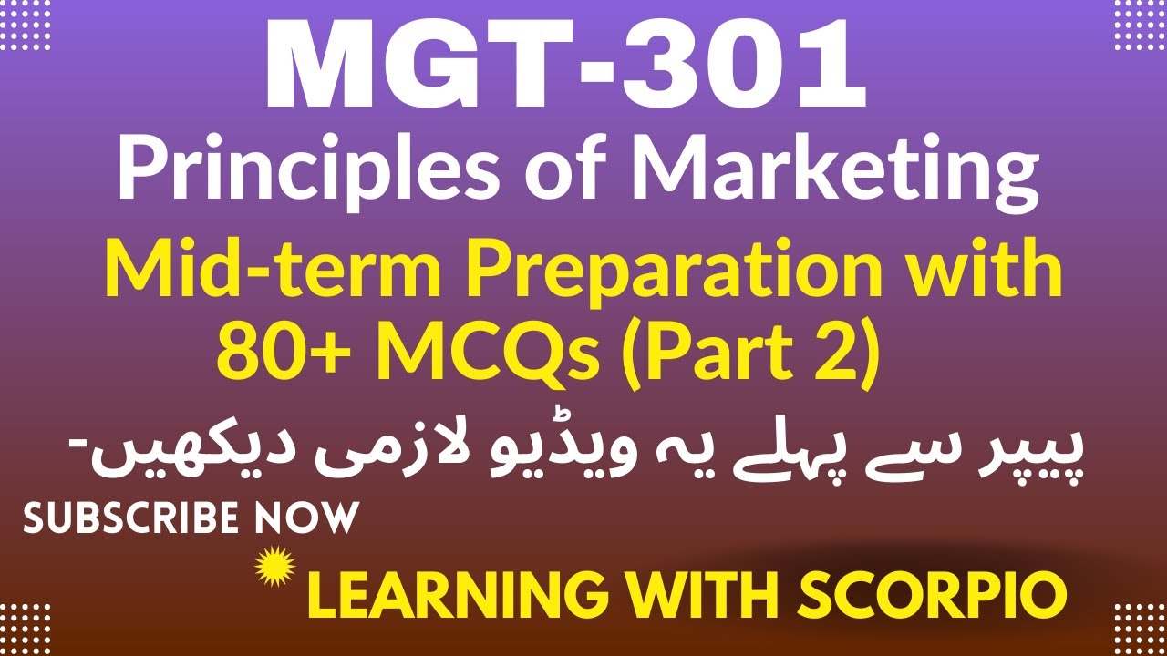 MGT301 Midterm Preparation 2023|MGT301 midterm MCQs Preparation Part 2| MGT301 midterm Preparation