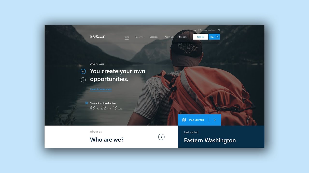Web Design Speed Art #5 - Travel website [Adobe XD]