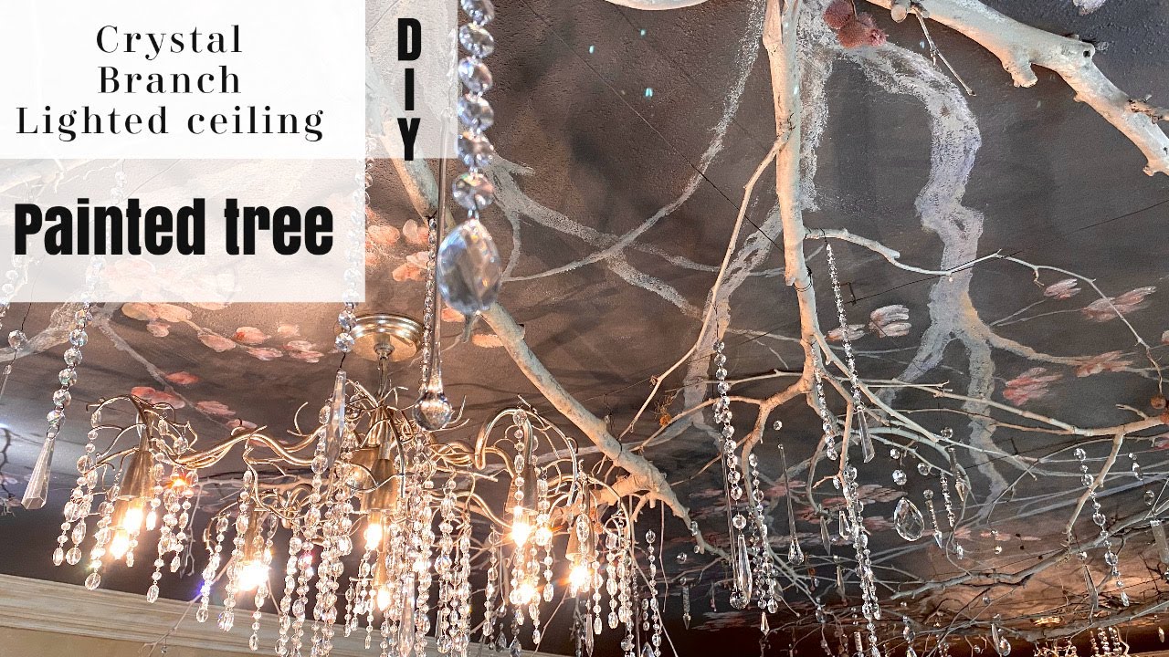 TUTORIAL MAGICAL fairy light branch painted tree CEILING  | DIY TRANSFORMATION
