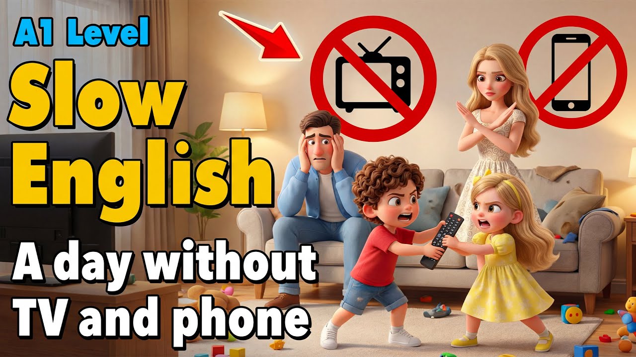 Day My Family Said No To Phones and TV | Slow English For Beginners | A1–A2 level