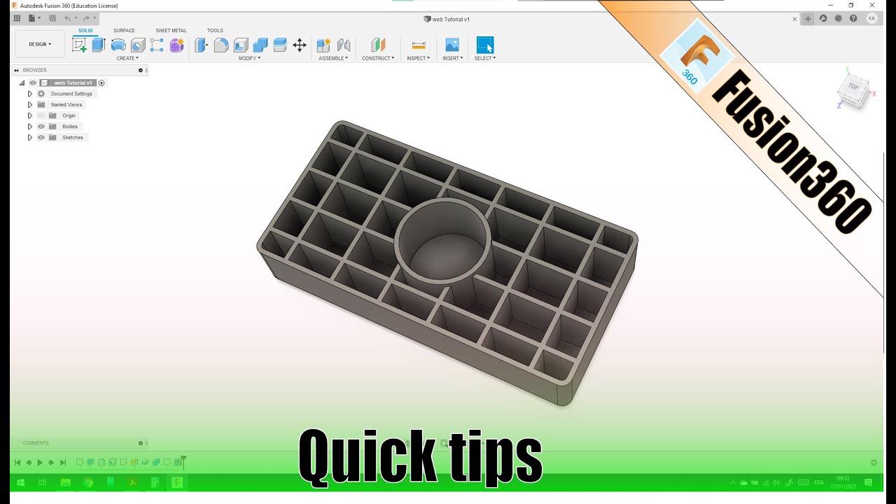 FUSION 360 How to make Rib or web reinforcement 4K