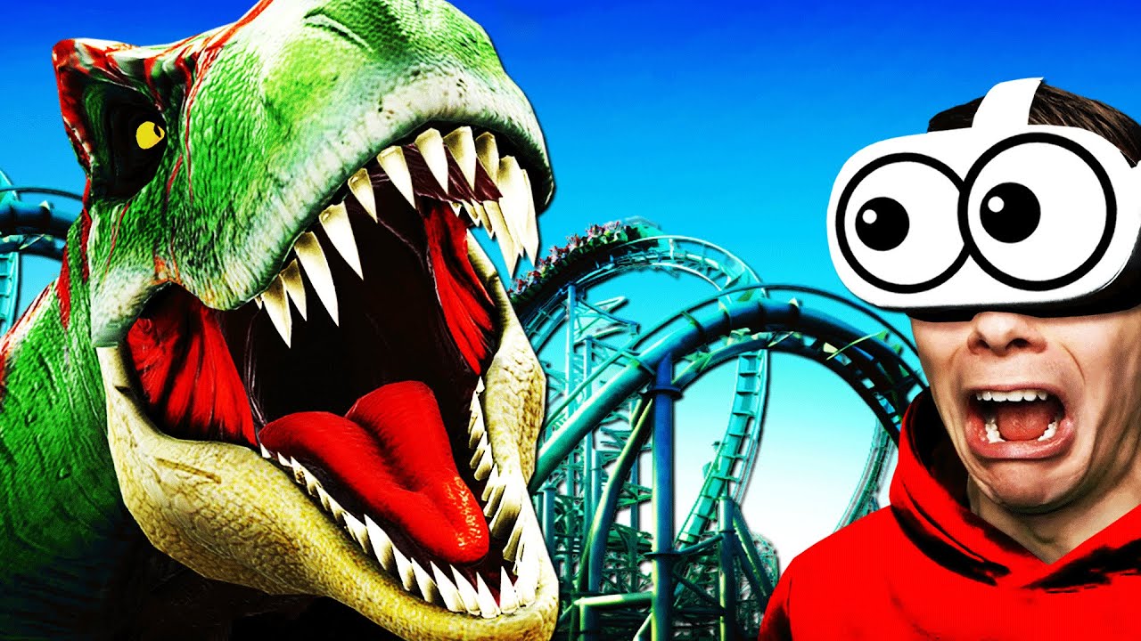 Riding T-REX ROLLER COASTER In VR