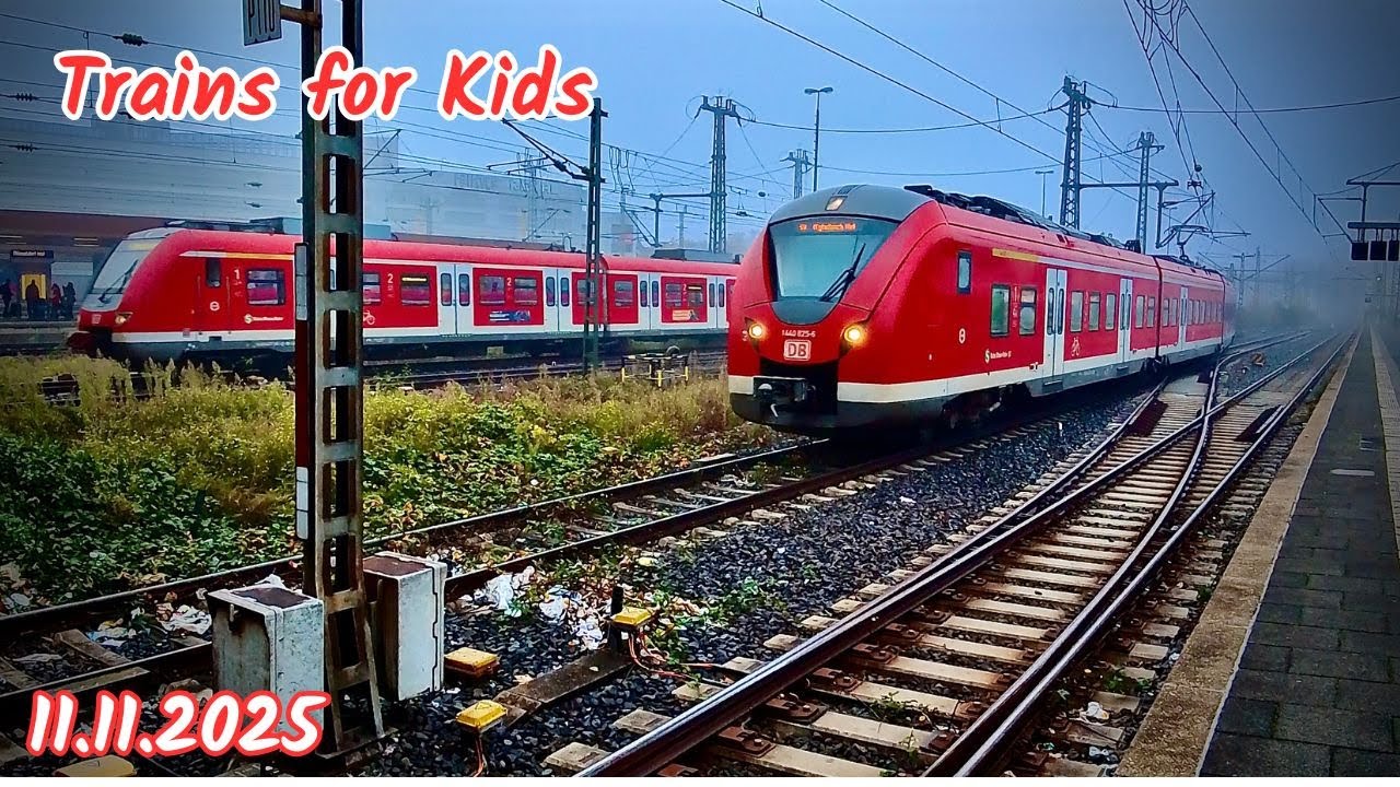 Trains for Kids in Germany 🚂 |ICE, IC,RE & Freight Trains Passing at German Stations (11.11.2025)
