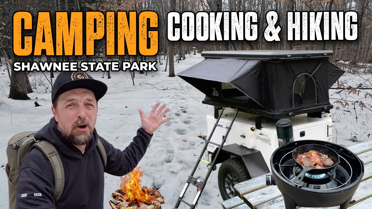 Solo Winter Camping in Ohio | Snowy Rooftop Tent Camp at Shawnee State Park