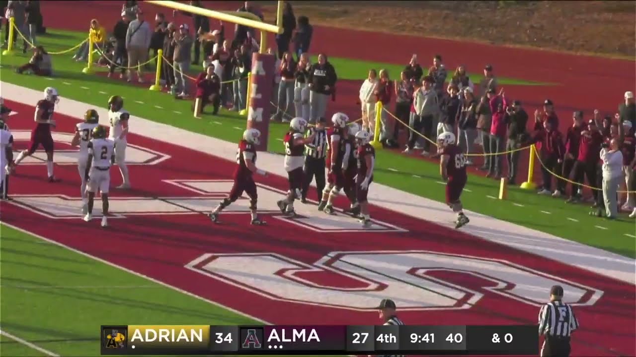 Alma College Football vs #24 Adrian College (Game Highlights)