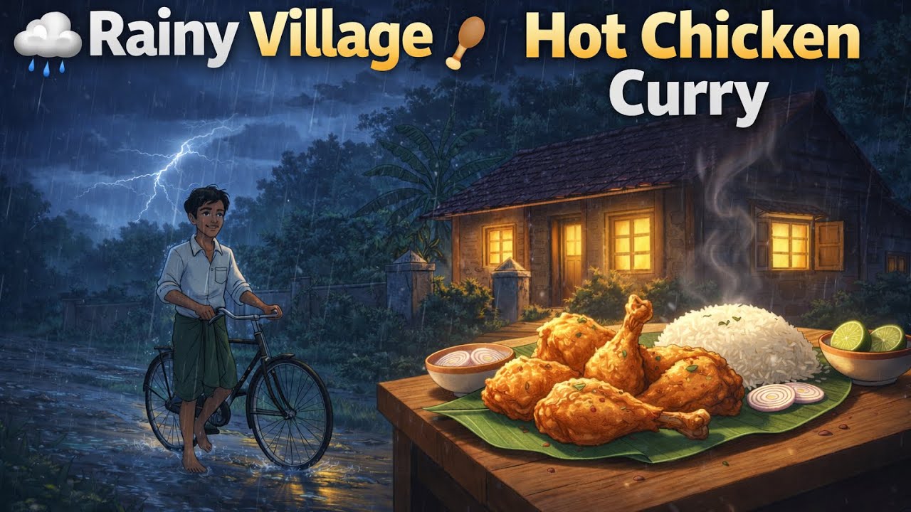 🌧️ 🍗 Wifeயின் சிக்கன் குழம்பு | Rainy day🌧️| Peacefull Village🕊️| #nature #tamilshorts #love #tamil 