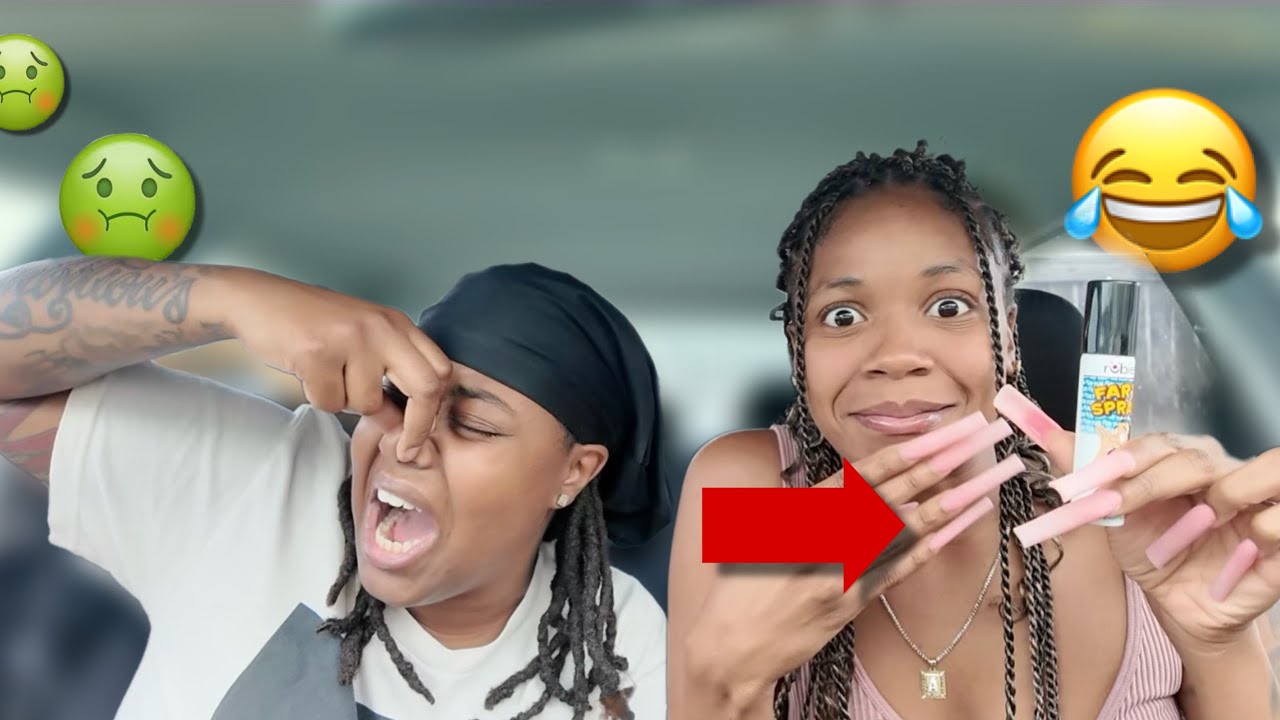 FART SPRAY IN THE CAR CHALLENGE!