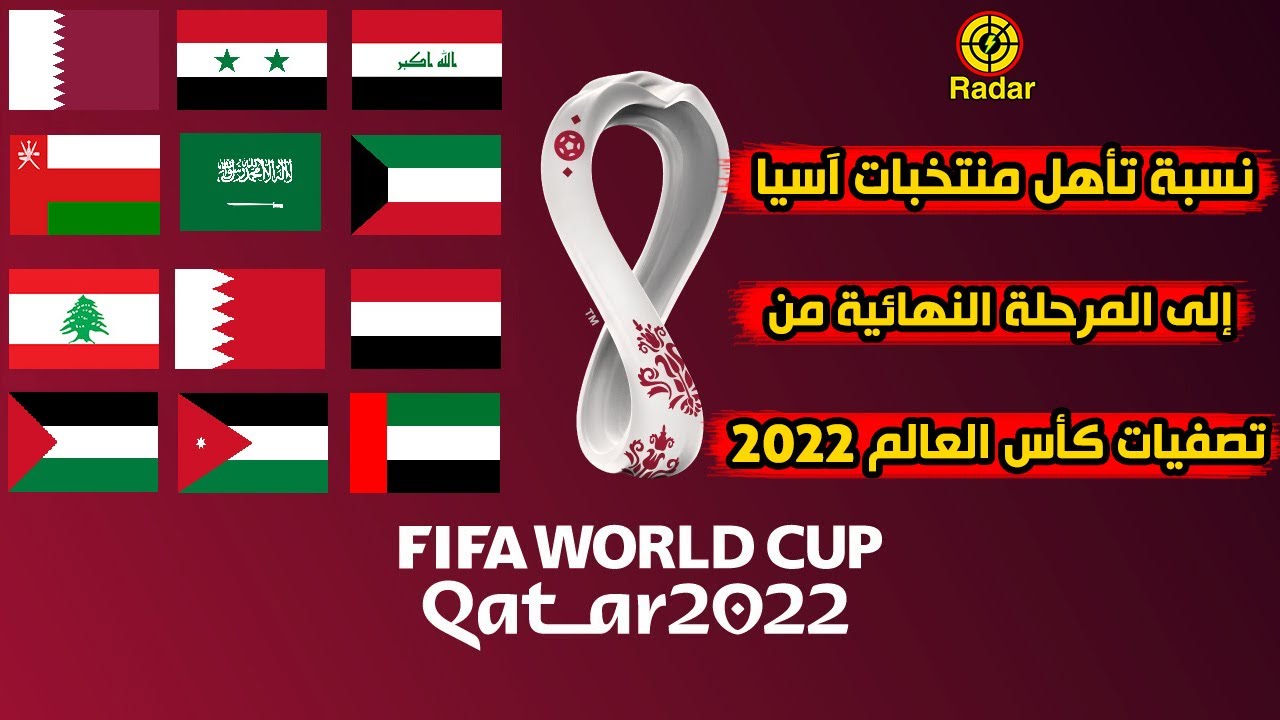 نسبة تأهل كل منتخب إلى المرحلة النهائية من تصفيات كأس العالم 2022 آسيا
