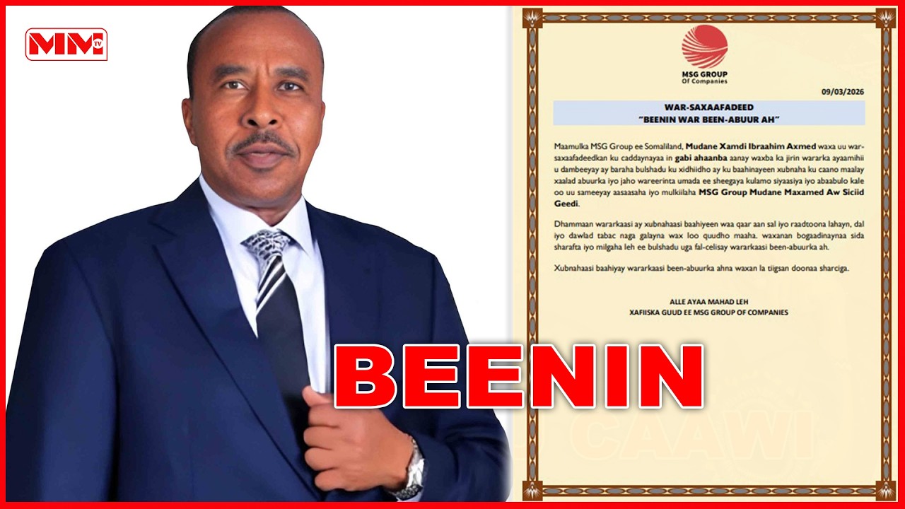 Maamulka MSG Group ee Somaliland oo Beeniyay Warar ku faafay Baraha Bulshada.