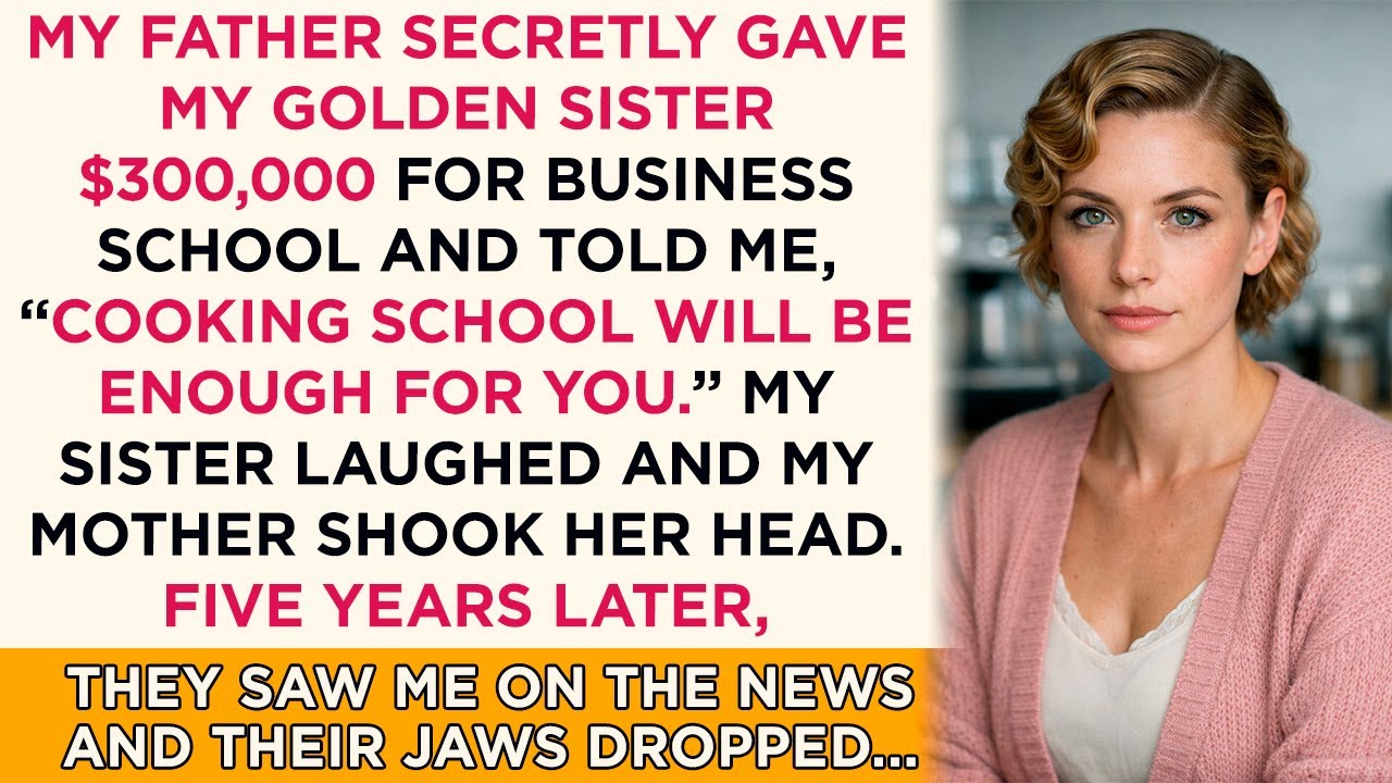 My father secretly gave my golden sister $300,000 for business school and told me...
