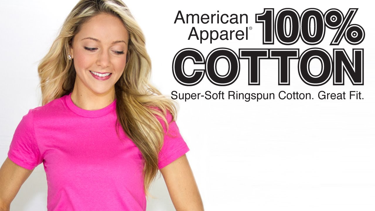 Custom American Apparel Ladies T Shirt on a Female Model (Style 2102)