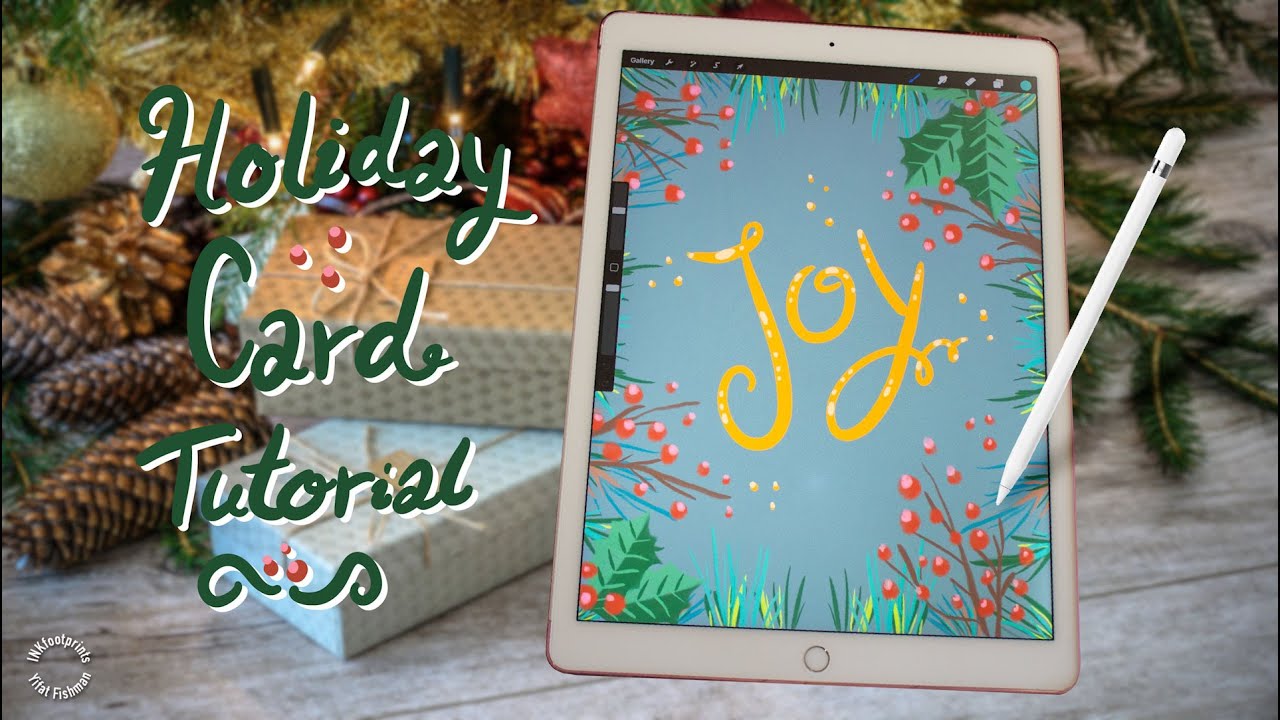 Easy Christmas Card Painting Tutorial | Art in Procreate