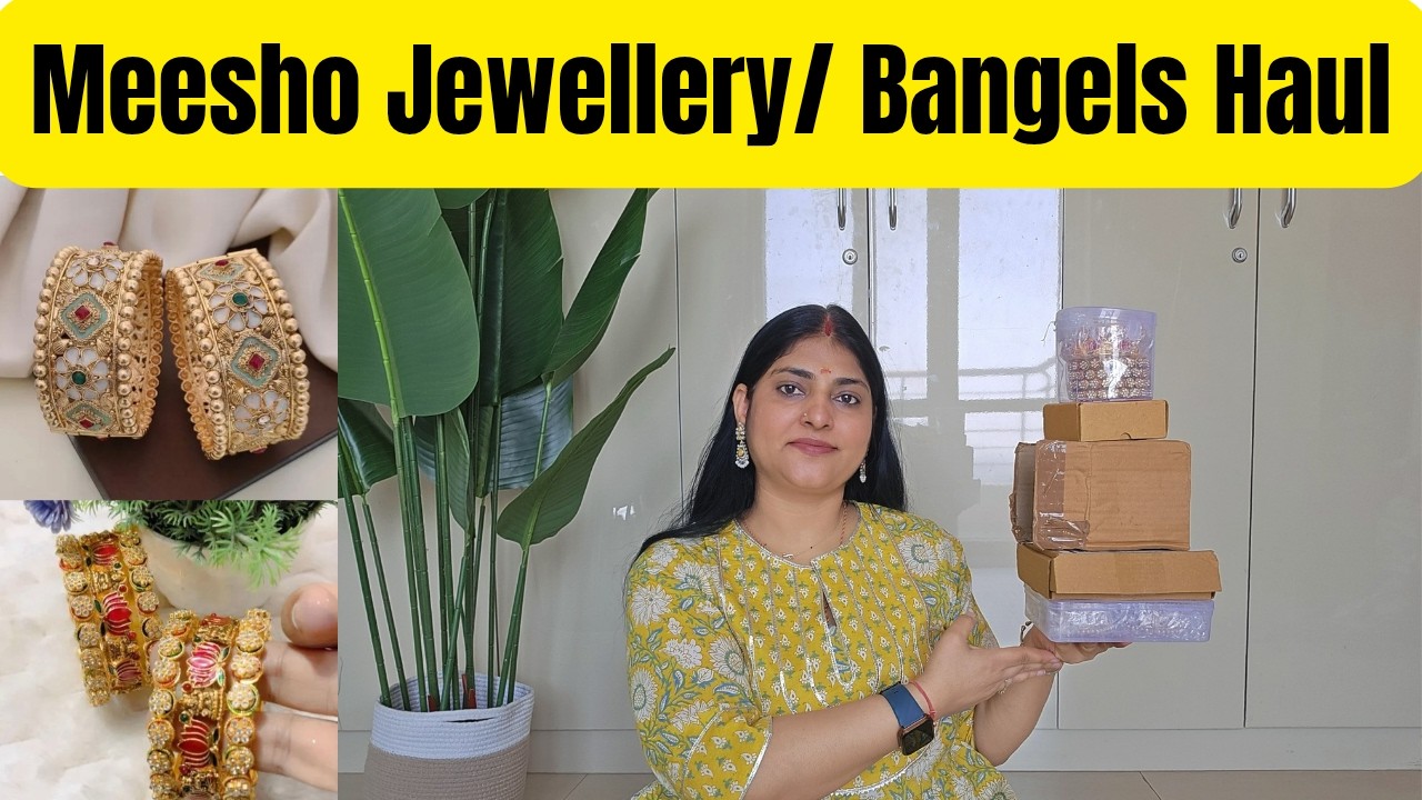 Meesho New Jewellery Haul | Trendy Traditional Bangles, Kada Haul | Gold Plated Jewelry Haul