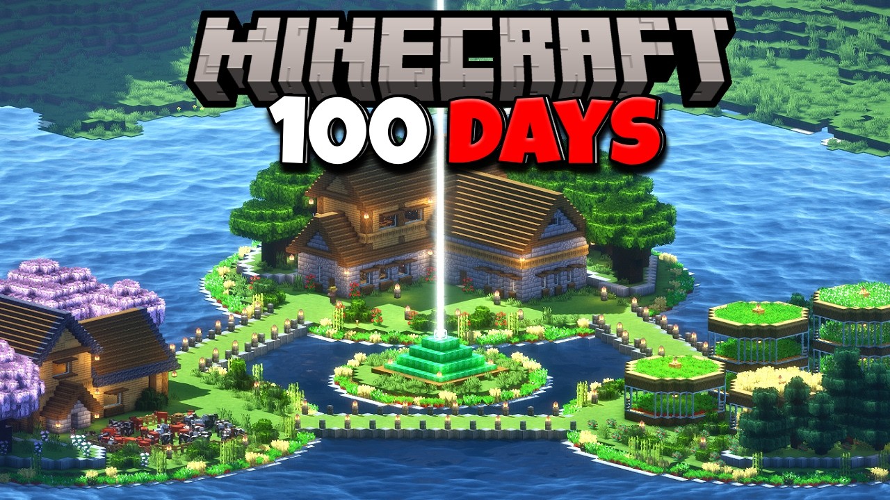 Surviving 100 Days on a LAKE in Minecraft