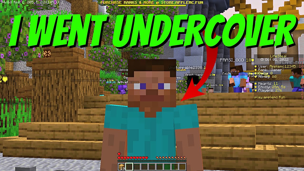 I went Undercover in apple mc minecraft Server but this happened...!!!