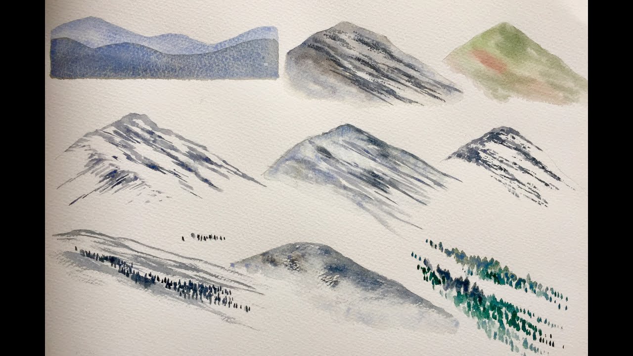 How to Paint Hills and Mountains with Watercolours | Beginners' Tutorial