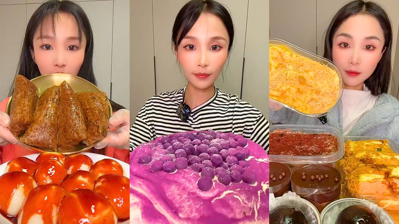 Braised Zongzi, Purple Yam Cake and Creamy Dessert Mukbang