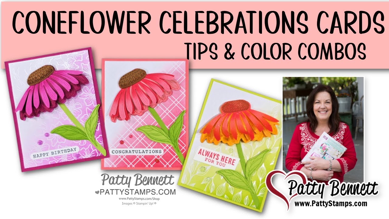 Two Tone Cardstock with Coneflower Celebrations paper flowers