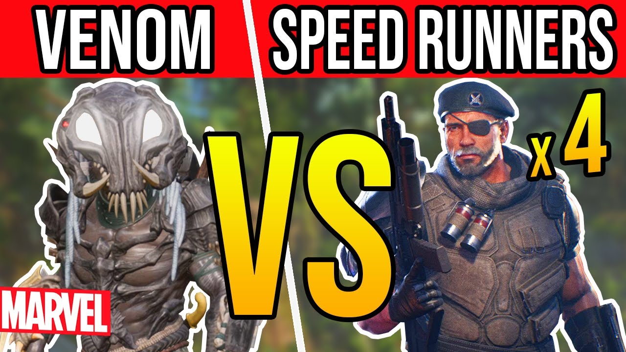 VENOM PREDATOR vs 4 SPEED RUNNERS 