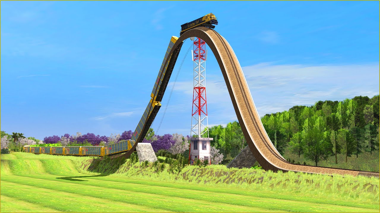 Highest and Most Extreme Railroad Climbs | Bumpy Forked Diamond Railroad Extreme Track | Trainz 2019