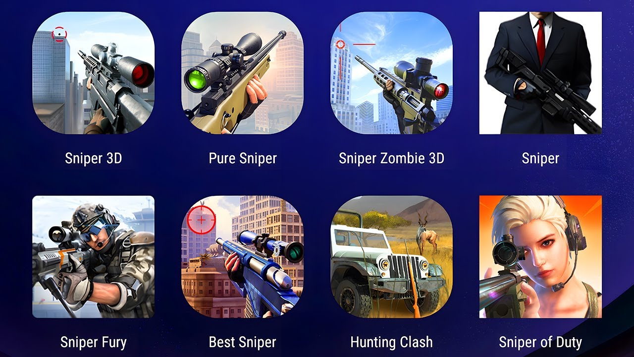 Sniper Games: Sniper 3D Gun Shooting Free,Pure Sniper,Sniper Zombies 3D,Hitman Sniper,Sniper Fury