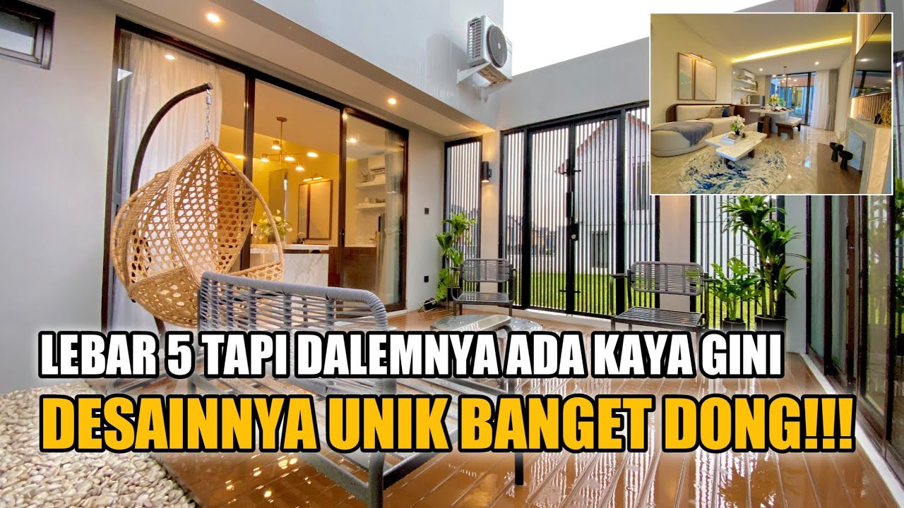 Rumah Lebar 5 Meter Layoutnya Unik Banget Desain Modern Minimalis, Bali Resort Bogor