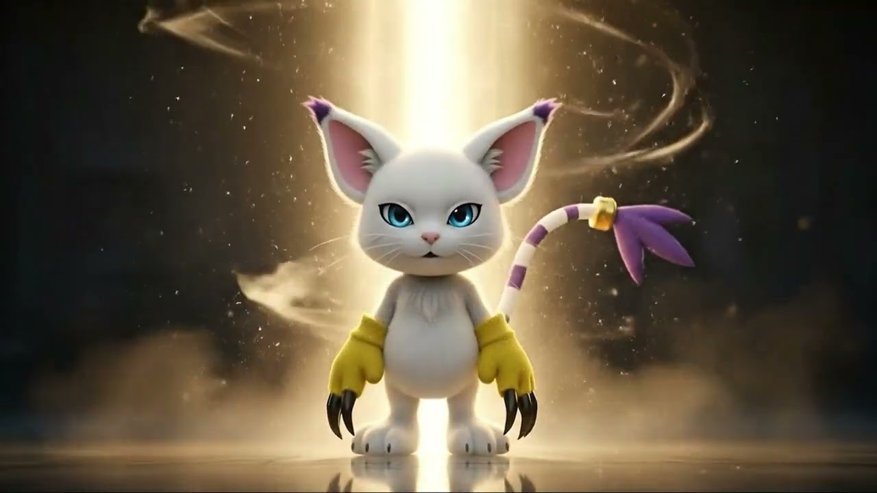 Gatomon &rarr; Angewomon. 😺🪽 When Digimon Digivolution hits REALITY🤯 #Digimon #Gatomon #Angewomon #short
