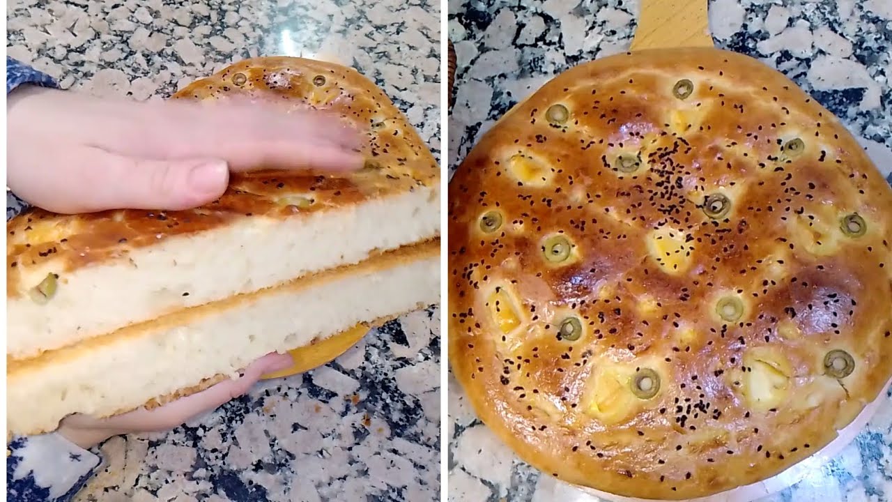 الذ خبز الزيتون بالجبن 😋 بدون دلك وبلا جهد وصفه رمضانيه بامتياز