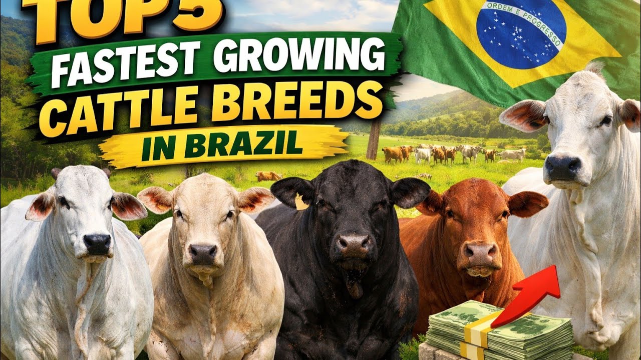Top 5 Fastest Growing Cattle Breeds in Brazil | Beef Production #animals #livestockfarming 