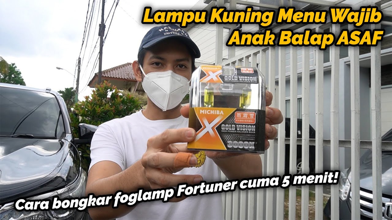 Lampu Kuning hanya 100rb tapi Terang | Michiba 3000K Review dan Bongkar Foglamp Fortuner