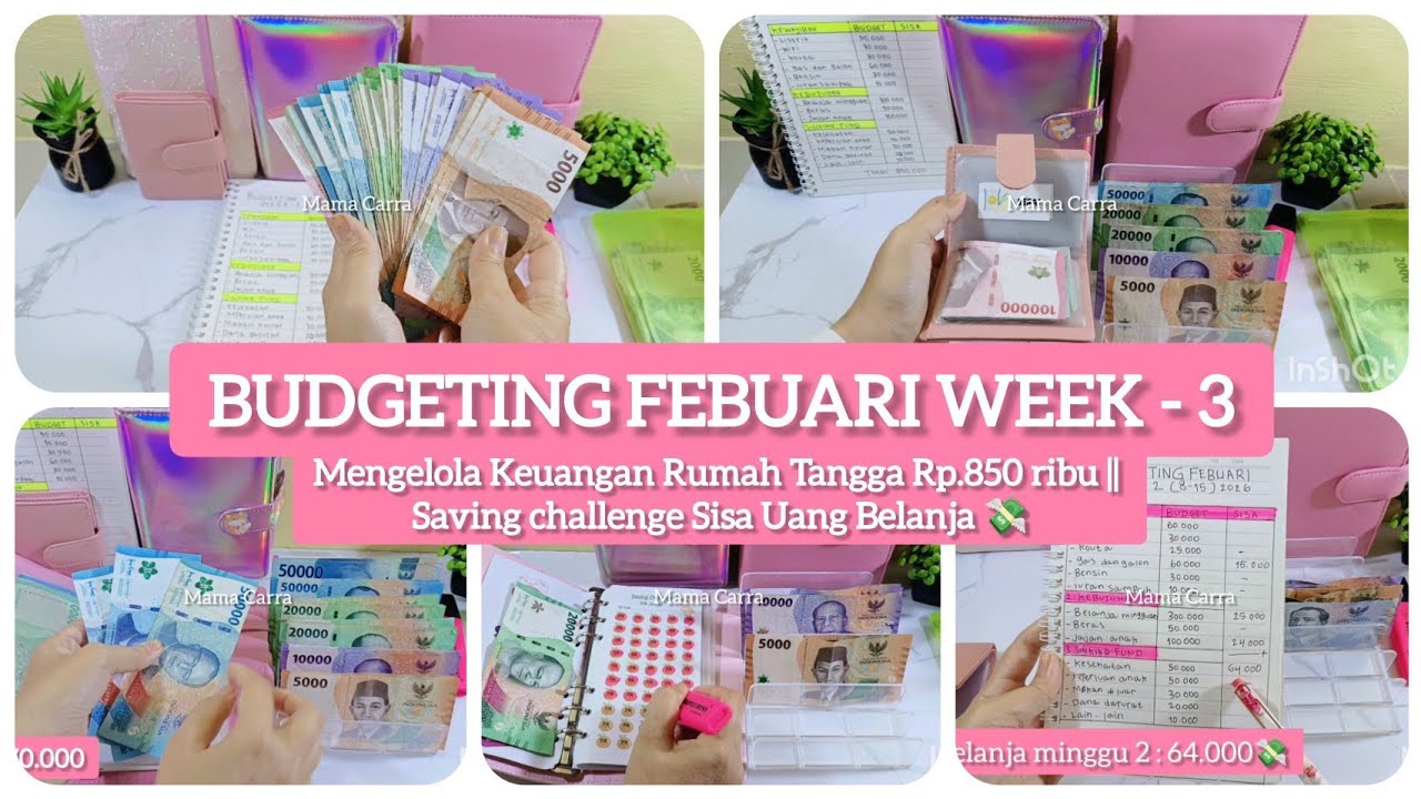 BUDGETING FEBUARI WEEK - 3 || MENGELOLA KEUANGAN RUMAH TANGGA Rp.850.000 || SAVING CHALLENGE 💸
