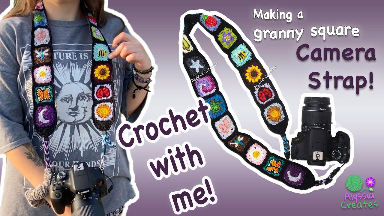Making A Granny Square Camera Strap - Crochet With Me | Ep. 7
