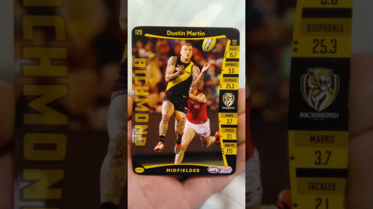 Dustin Martin 2019 Richmond teamcoach AFL football card. #shorts #afl #richmondtigers