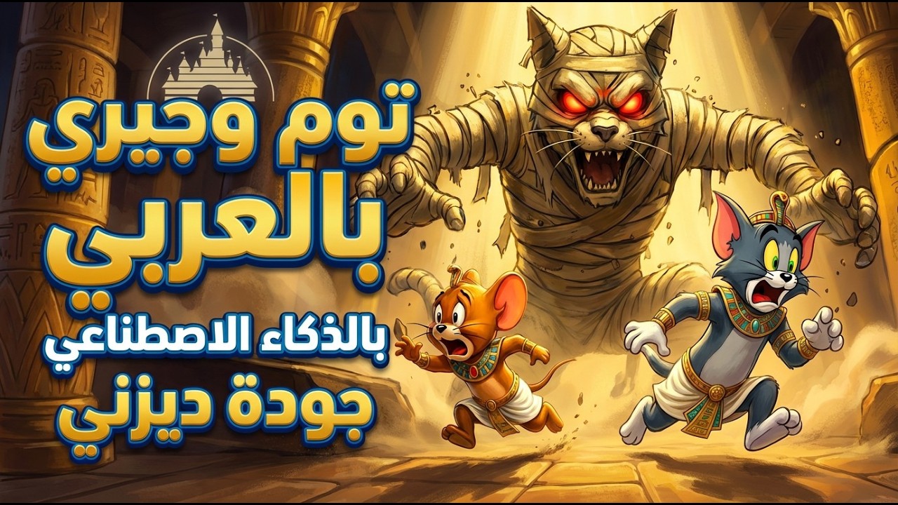 عملت فيديو طويل كرتون توم وجيري بالعربي بالذكاء الاصطناعي - انشاء فيديو بالذكاء الاصطناعي