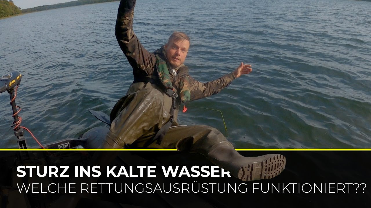 EXPERIMENT: STURZ INS KALTE WASSER | Schwimmweste | Wathose | Life-Line | Sicherheits-Tutorial