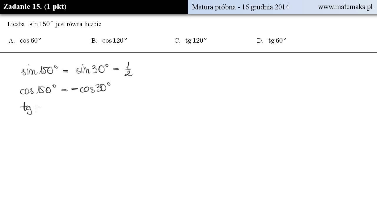 Zadanie 15 - matura próbna - grudzień 2014