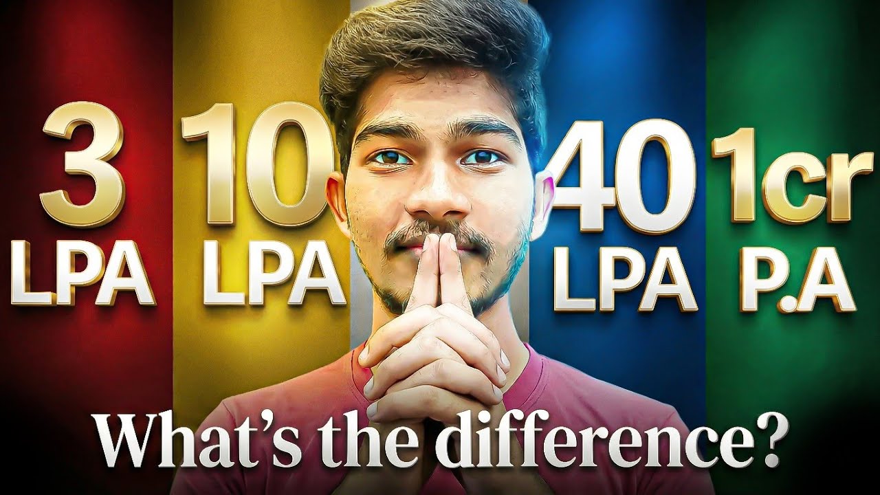 Tech Salary Levels EXPLAINED: 3 LPA vs 10 LPA vs 40 LPA vs 1 CRORE @mr.devloveper 