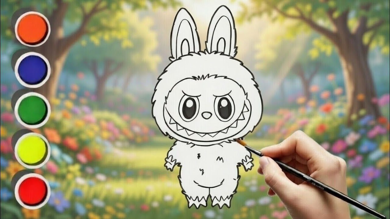 How to Draw & Color Labubu EASY Step by Step | Cute Pop Mart Monster for Kids 2026