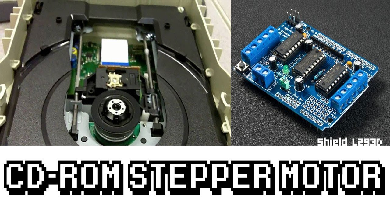 CD-ROM Stepper Motor with Arduino Motor Shield L293d