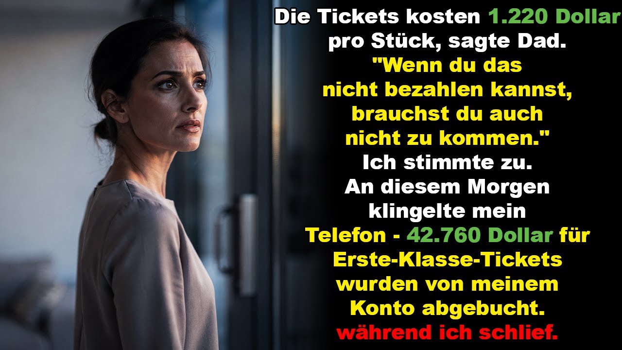 Die Tickets kosten 1.220 Dollar pro Stück“, sagte Dad. „Wenn du das nicht bezahlen kannst …