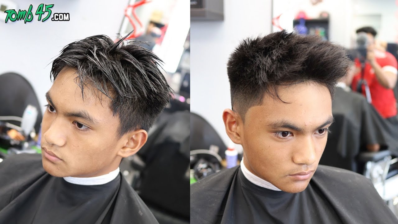 Textured Number 1 Fade on Stubborn Mens Hair