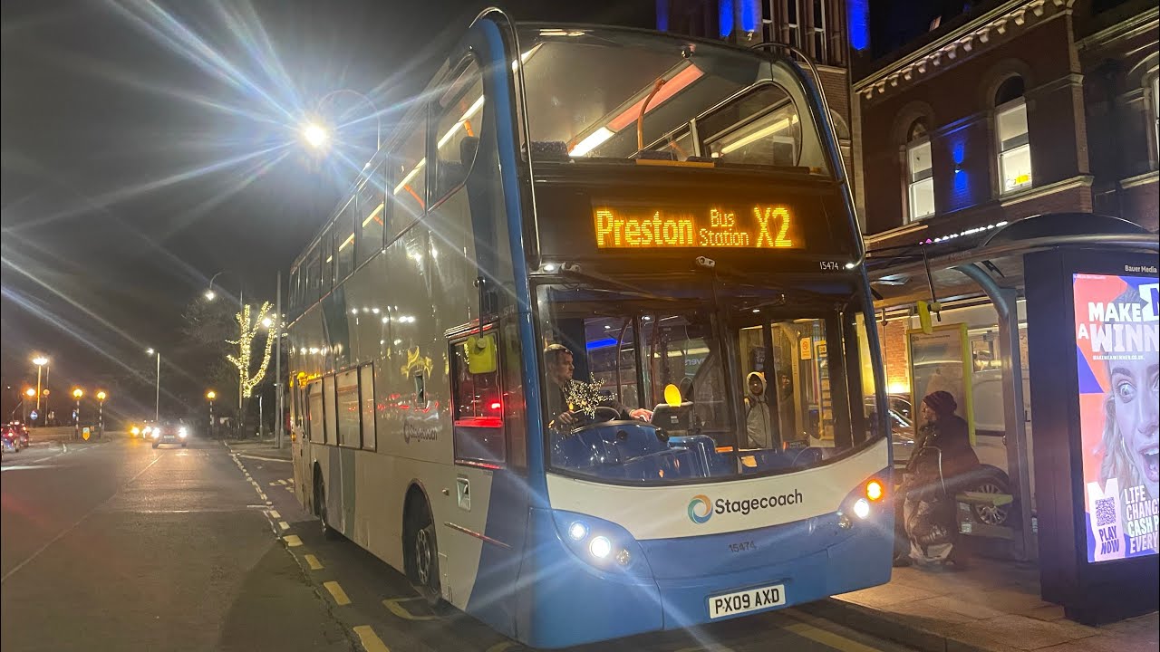 Stagecoach Scania Enviro 400 back on its bought for route the X2-Preston flying up Formby Bypass